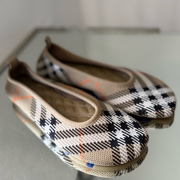New Burberry Check Knit Baby Ballerinas 37 $655 - Picture 8 of 12